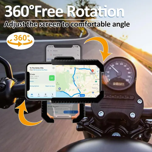 Vista 4 de Wonwood_direct Soporte para teléfono de bicicleta, soporte de teléfono para motocicleta, abrazadera de teléfono celular para manillar, soporte