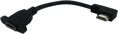 Vista 2 de CERRXIAN Cable de extensión HDMI 2.0 de alta velocidad de 5.9 in y 6 pulgadas en ángulo recto HDMI macho a hembra con orificio para tornillo