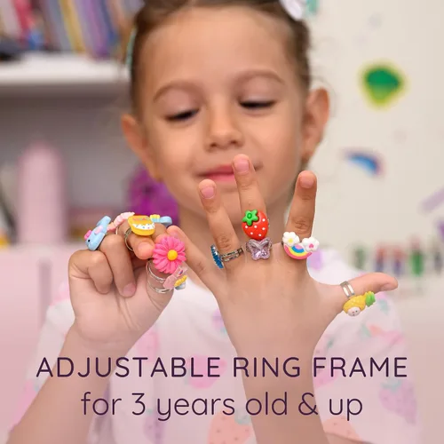 Vista 5 de nutty toys Anillos de Joyas para Niñas Pequeñas, 24 Juego de Joyería Ajustable para Disfrazarse y Juego de Simulación para Niños, Mejores Regalos