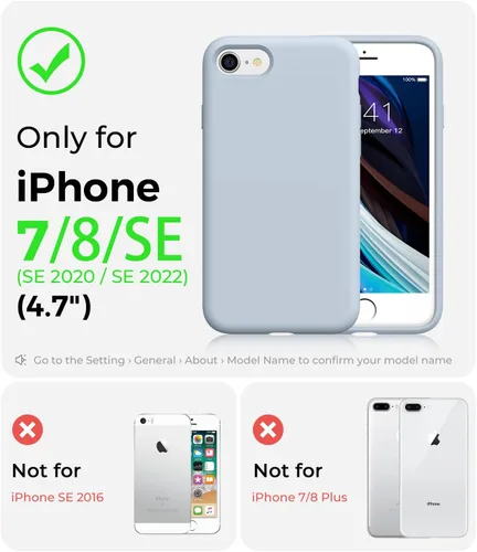 Vista 2 de AOTESIER Funda para iPhone SE 2022 (3ª generación)/iPhone SE 2020 (2ª generación)/iPhone 7/iPhone 8, carcasa de cuerpo completo de silicona de grado