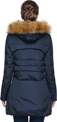 Vista 2 de Orolay - Chaqueta de plumón para mujer con capucha de piel sintética
