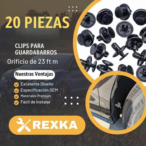 Vista 8 de Rexka 20 piezas de protector contra salpicaduras de motor Fender Liner tapa de maletero debajo de la cubierta clip de retención estilo empuje 20PZAS