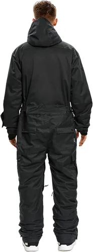 Vista 4 de SNBOCON Traje de esquí de una pieza para hombre, monos coloridos, trajes de nieve para snowboard, invierno, al aire libre, impermeable