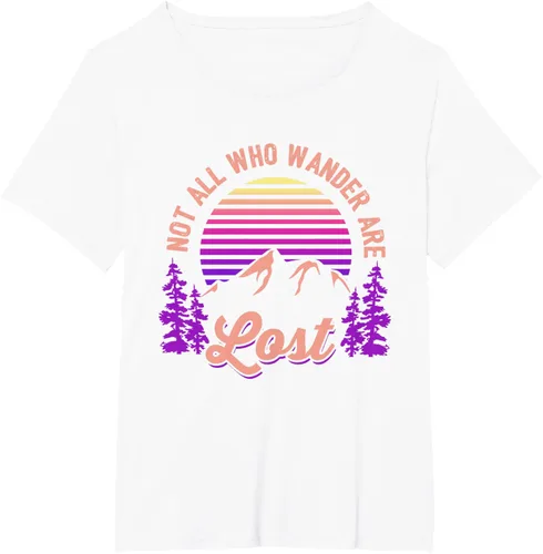 Vista 112 de Not All Who Wander Are Lost Vintage Mountains - Camiseta de senderismo, Negro, S