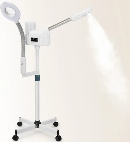 Vista 10 de Vaporizador facial profesional con lámpara de aumento 5X, vaporizador facial 2 en 1, calefacción PTC, vaporizador esteticista, vaporizador facial