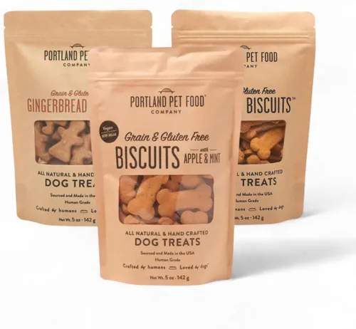 Vista 12 de Portland Pet Food Company Golosinas para Perros de Manzana y Menta Galletas Saludables para Perros Pequeños, Medianos y Grandes - Sin Granos, Grado