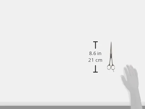 Vista 3 de Mars Professional - Tijeras ergonómicas de acero inoxidable con gancho para dedos, microserradas, 7 pulgadas de longitud