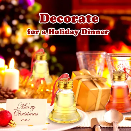 Vista 6 de Patelai 36 Piezas Bolas de Bebida de Navidad Adornos de Vaso de Chupito Transparente Adornos Rellenables para Árbol de Navidad Bombillas de Botella