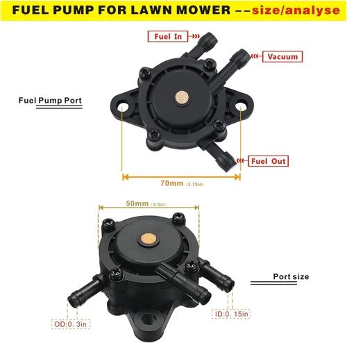 Vista 4 de Reemplazo de bomba de combustible 691034 692313 Briggs 808492 597338 Kohler 17hp-27hp para tractor de cortacésped, carrito de golf, motor Kawasaki