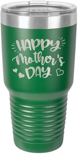 Vista 21 de Taza de viaje con texto en inglés "HAPPY MOTHERS DAY 30 oz Drink Tumbler with Straw " grabado con láser con divertidas citas " Compare con Yeti