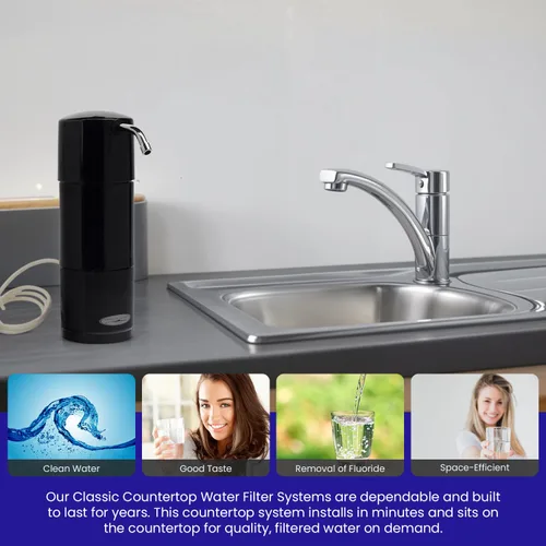 Vista 4 de Sistema de filtro de agua clásico para encimera, Smart Plus (10,000 galones, negro)