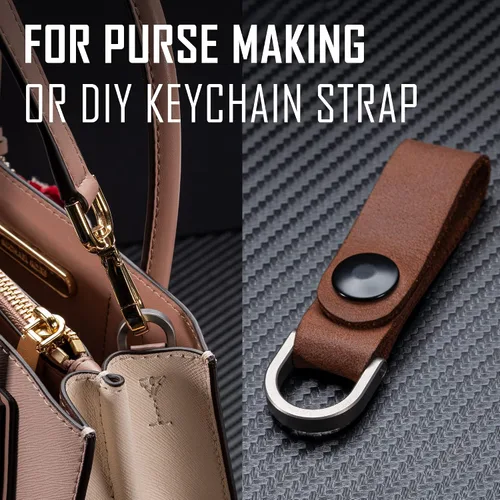 Vista 3 de KeyUnity KA17 Titanium D Ring Key Shackle, U Shape Key Ring Horseshoe Clasp for Car Fob, DIY Leather Key Organizer Keychain