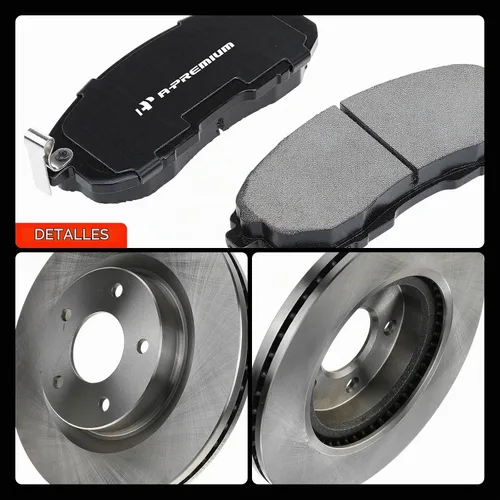 Vista 9 de A-Premium 296mm (11.65 pulgadas) Kit de Rotores de Freno de Disco Ventilados Delanteros + Pastillas Cerámicas Compatibles con Modelos Selectos
