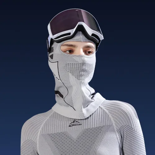 Vista 5 de Pasamontañas de esquí, máscara térmica de invierno para hombres y mujeres, cálido y resistente al viento, equipo de clima frío para esquí, ciclismo