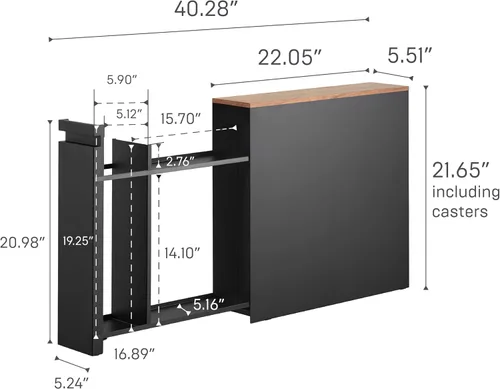 Vista 11 de YAMAZAKI Home Armario de almacenamiento extraíble para baño con parte Negro