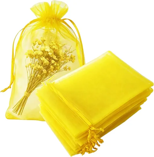 Vista 45 de Juego de 50 bolsas de organza de regalo con cordón azul aguamarina de 4 x 6 pulgadas para baby shower, Navidad, boda, recuerdos de fiesta, despedida