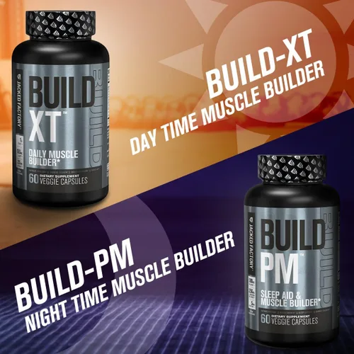 Vista 5 de Build PM nocturno para construir músculo y ayudar al sueño– Suplemento de recuperación posterior al entrenamiento y soporte para dormir