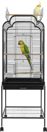 Vista 11 de Jaula de pájaro de metal,Jaulas grandes para periquitos para loro,Cockatiel Estilo-11