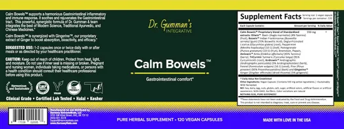 Vista 2 de Harmony Nutraceuticals Calm Bowels - Confort gastrointestinal Dr. Gumman's Integrative de mayor potencia máxima biodisponible 120 cápsulas veganas