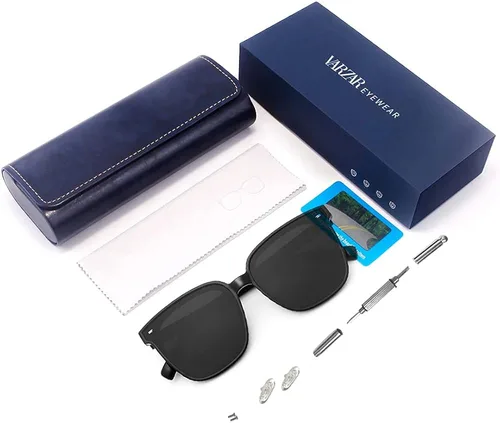 Vista 4 de VARZAR - Gafas de sol cuadradas para mujer, hombre, polarizadas, ligeras, retro, de gran