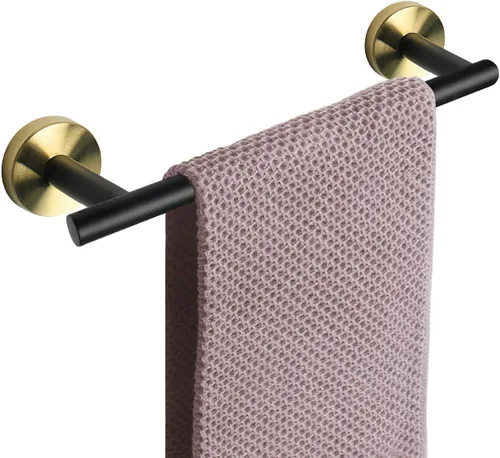 Vista 29 de NearMoon - Barra para toallas de baño, accesorios de baño de acero inoxidable, para toalla de ducha para baño, soporte de toalla montado en la pared