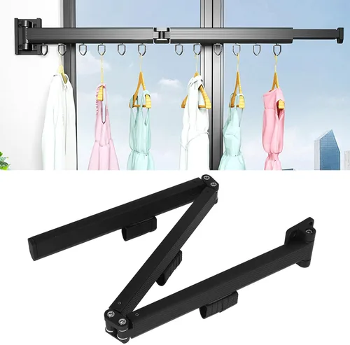 Vista 5 de Perchero de secado de ropa, colgador de ropa retráctil para lavandería, balcón