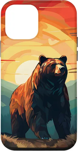 Vista 15 de Funda para iPhone 11 Bear Retro Sunset Forest Spirit Animal