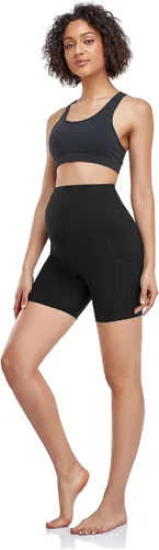 Vista 6 de HOFISH Maternity Yoga Shorts Over The Belly Summer Workout Active Running Short Pants with Pockets