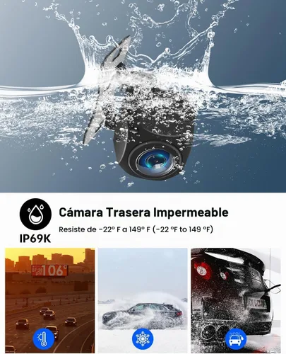 Vista 4 de 1080P Car Reverse Camera with Night Vision, 170° Angle, CVBS Switch