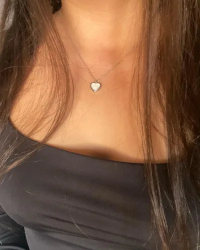 Vista 6 de SmileBelle Moonstone Necklace Heart Necklace for Women New Beginning Gifts for Her, Natural Stone Pendant Necklace for Teens, White Necklace as Cute