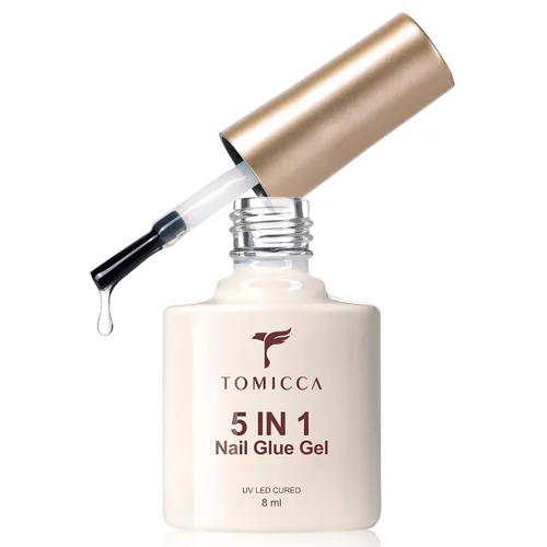 Vista 17 de TOMICCA Puntas de uñas de almendra extra cortas, 240 unidades, 15 tamaños, puntas de uñas de gel transparente preformadas, no necesita lima, uñas