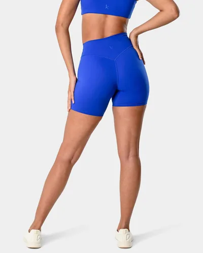 Vista 3 de Kamo Fitness Serenity - Pantalones cortos de cintura alta, entrepierna de 6 pulgadas, sin costura frontal, aptos para muslos, con costuras en V