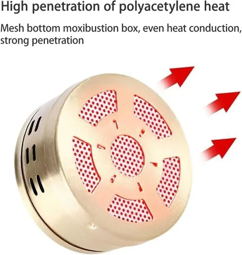 Vista 5 de Moxa Box Relax Device Copper Moxibustion Box Waist Shoulder Mugwort Healing Smoke Filter Portable Moxa Stick Burner Holder(Green)