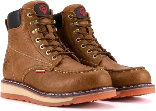 Vista 13 de SUREWAY Men's Heavy Duty Wedge Moc Toe Work Boots Soft/Composite/Steel Toe