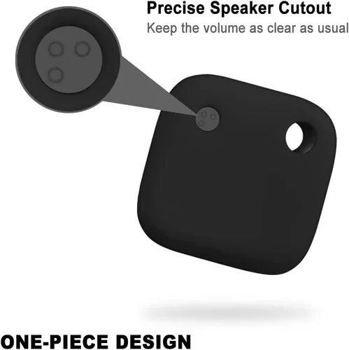 Vista 3 de Geiomoo Funda de silicona para Tile Mate 2024, Tile Mate 2022 Tracker, cubierta suave y flexible resistente a los arañazos con mosquetón (negro)