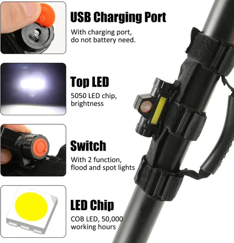 Vista 6 de SUNPIE Asas de agarre con luces iluminadas, barra enrollable para jaula redonda de barra enrollable compatible con Jeep Wrangler y Jeep Gladiator