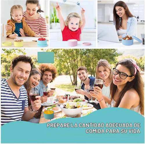 Vista 2 de Finorder - Paquete de 4 recipientes de silicona de 5 onzas, recipientes de almacenamiento de aperitivos para bebés con tapas herméticas, lonchera