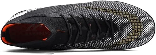 Vista 2 de UVCDE Zapatos de fútbol para hombre para fútbol atlético profesional CR TF Ground Outsoles AG Team Negro