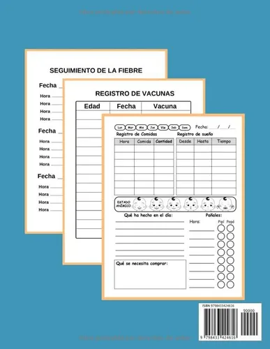 Vista 2 de OH NO, OTRA VEZ! Cuaderno de seguimiento de tu bebé Lleva un registro de su actividad comidas, sueño, pañales, fiebre, vacunas y más Regalo