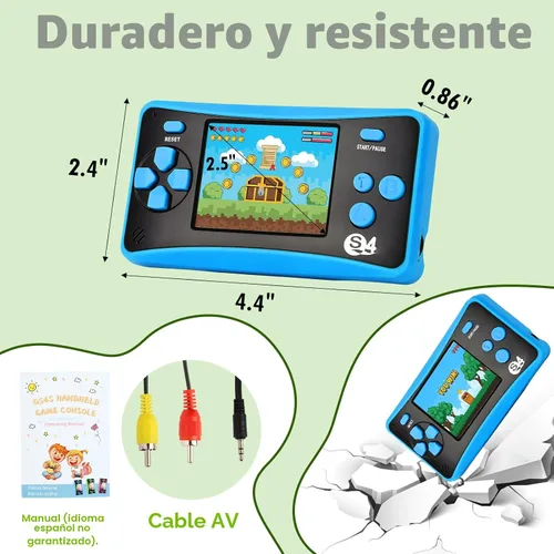 Vista 2 de Juego portátil para niños de 4 a 10 años, actualizado 2025, 142 minijuegos clásicos, salida de TV, pantalla LCD de 2.5 pulgadas, sistema de arcade