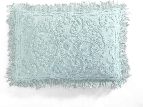 Vista 32 de Beatrice Home Fashions Medallón de chenilla, funda estándar, azul