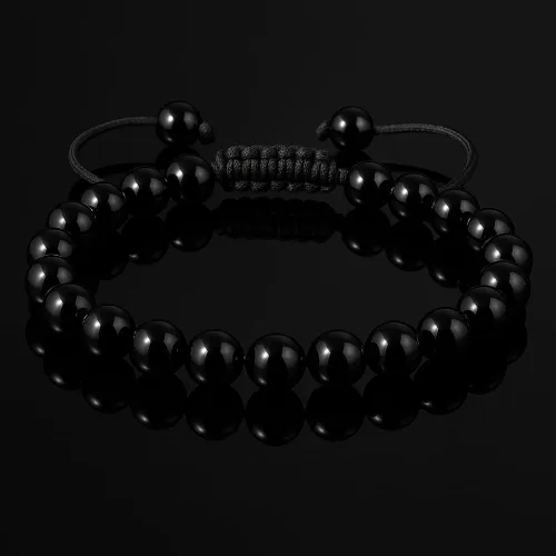 Vista 18 de Adjustable Crystal Bracelet – Gemstone Bead Bracelet with Adjustable Macrame String – Chic Gemstone Bracelet for Men and Women – 8mm Round Healing
