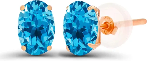Vista 59 de Aretes ovalados de plata de ley 925 maciza chapados en oro de 0.236 x 0.157 pulgadas con piedra natal genuina para mujer Aretes de tuerca Amatista