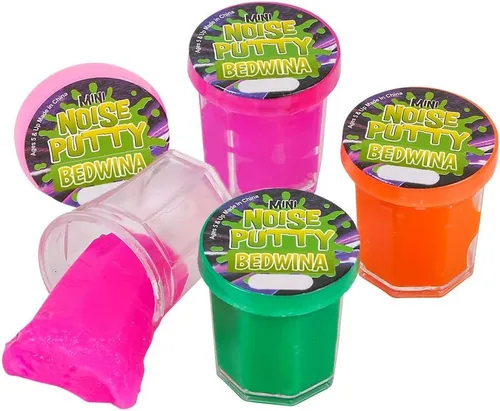 Vista 2 de Mini masilla de ruido – (paquete de 48) slime para fiestas de lodos para niños de todas las edades, niños y niñas, masilla de ruido tonto de neón a