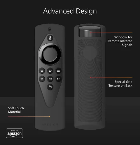 Vista 3 de Funda hecha para Amazon Remote Cover Case, para Alexa Voice Remote Lite Negro
