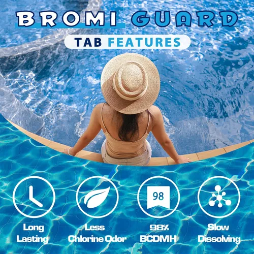Vista 4 de Tabletas de Bromo para SPA Bañera de Hidromasaje 1lb 50LB Tabletas Bromantes Refuerzo Elimina Bacterias Algas Sensación de Agua Suave Sin Olor a