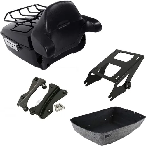 Vista 17 de TCMT King Tour Pack Portaequipajes de moto, diseñado para modelos Harley Davidson Touring 2014-2020