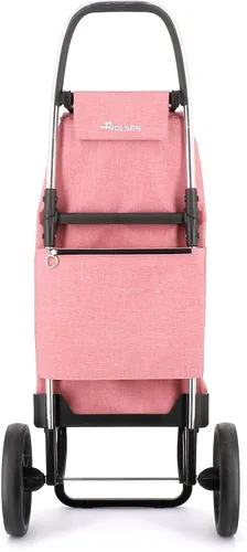 Vista 4 de ROLSER Carrito de compras plegable con ruedas Carrito personal plegable para comestibles Duradero y portátil Coral