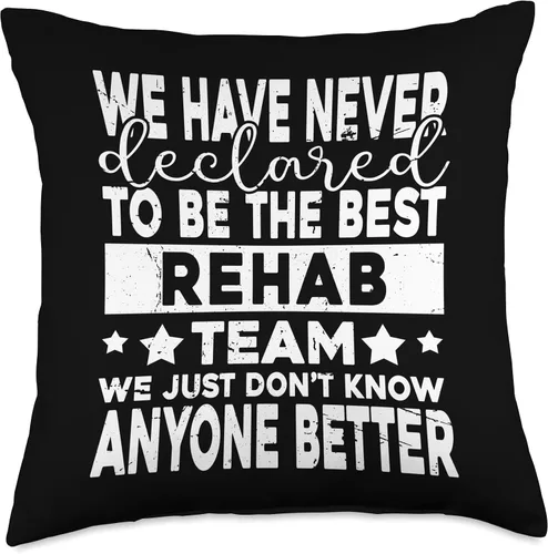 Vista 5 de Rehab Therapist Gifts For Women And Men Crew, Rehabilitación Enfermera Mujer Rehabilitación Equipo Terapia Cojín de tiro 16x16, Multicolor
