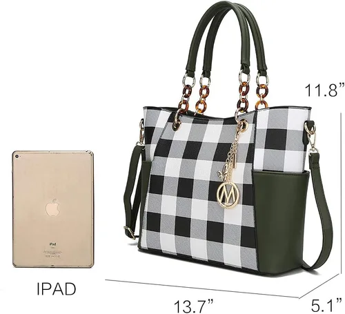 Vista 5 de MKF Collection - Juego de bolsa de mano para mujer, con cartera y asa superior, de piel vegana